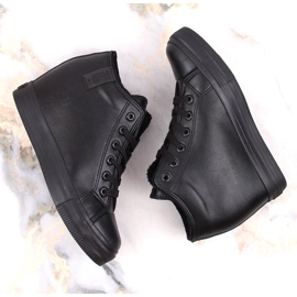 Baskets compensées femme isolées noir Big Star MM274001 le noir 6