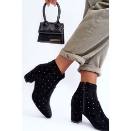 Bottines en Daim pour Femme Ornées de Clous Noir Antede le noir 4