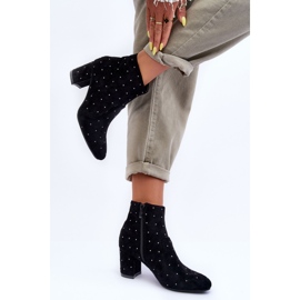 Bottines en Daim pour Femme Ornées de Clous Noir Antede le noir 5