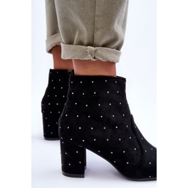 Bottines en Daim pour Femme Ornées de Clous Noir Antede le noir 7