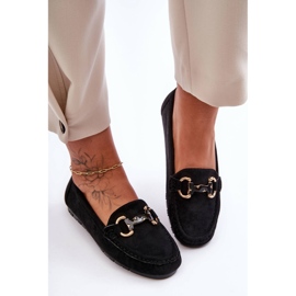 PG1 Mocassins Femme En Daim Avec Décoration Noir Dionira le noir 3