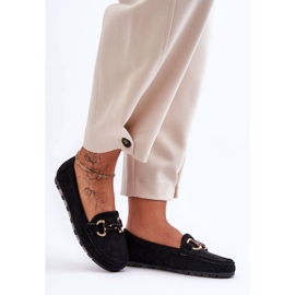 PG1 Mocassins Femme En Daim Avec Décoration Noir Dionira le noir 6