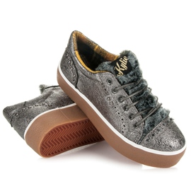 Kylie Baskets avec fourrure gris 1 Kylie Baskets avec fourrure gris 1