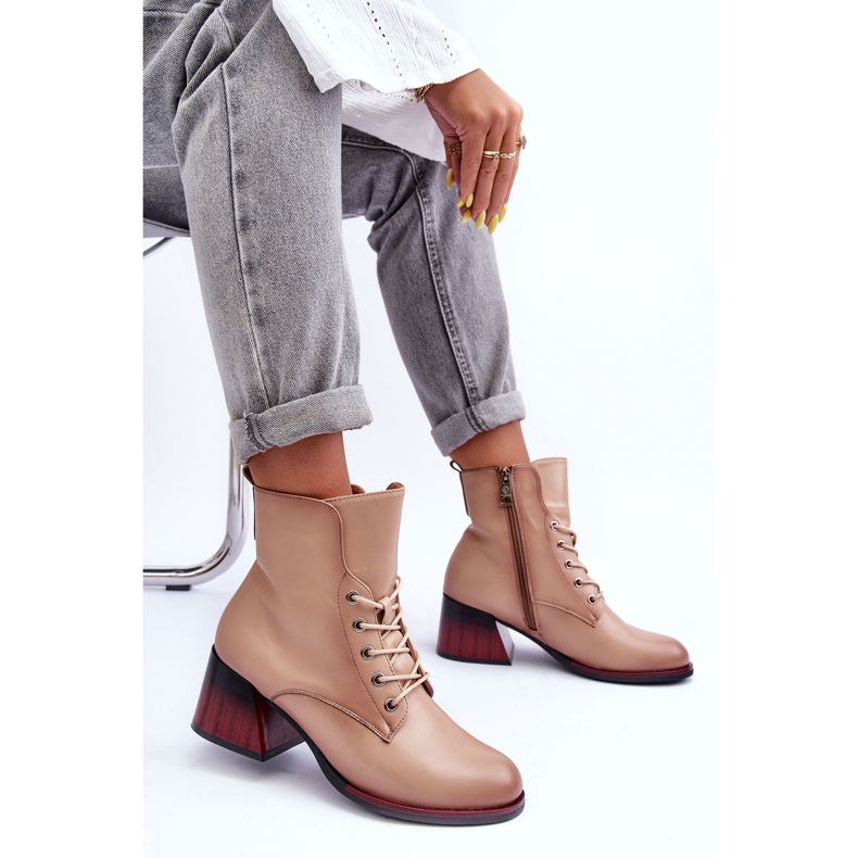 Vinceza Bottes à Talons Hauts Beige Luloshe 1