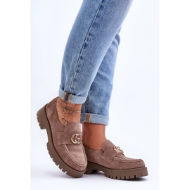 Laura Messi Chaussures Femme En Daim Avec Décoration Beige Foncé Rosefalls 1