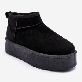 FD1 Bottes de neige en daim sur plateforme Corcoran noire le noir 1
