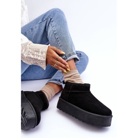 FD1 Bottes de neige en daim sur plateforme Corcoran noire le noir 7