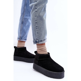 FD1 Bottes de neige en daim sur plateforme Corcoran noire le noir 5
