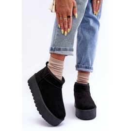 FD1 Bottes de neige en daim sur plateforme Corcoran noire le noir 6