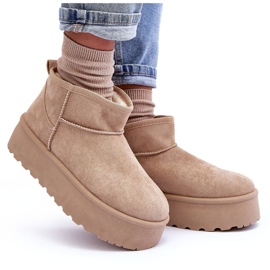 FD1 Bottes De Neige En Daim Sur Plateforme Corcoran Beige 10