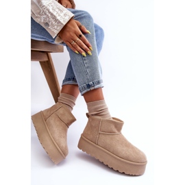 FD1 Bottes De Neige En Daim Sur Plateforme Corcoran Beige 4