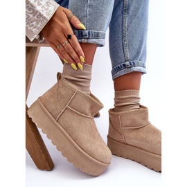 FD1 Bottes De Neige En Daim Sur Plateforme Corcoran Beige 5