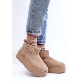 FD1 Bottes De Neige En Daim Sur Plateforme Corcoran Beige 6