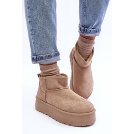 FD1 Bottes De Neige En Daim Sur Plateforme Corcoran Beige 7