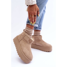 FD1 Bottes De Neige En Daim Sur Plateforme Corcoran Beige 8