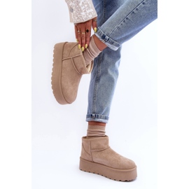 FD1 Bottes De Neige En Daim Sur Plateforme Corcoran Beige 9