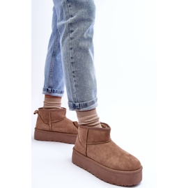 FD1 Bottes de neige en daim sur plateforme en corcoran beige foncé 7