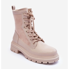 FD1 Bottes de travail en cuir pour femme Beige clair Faustina 2