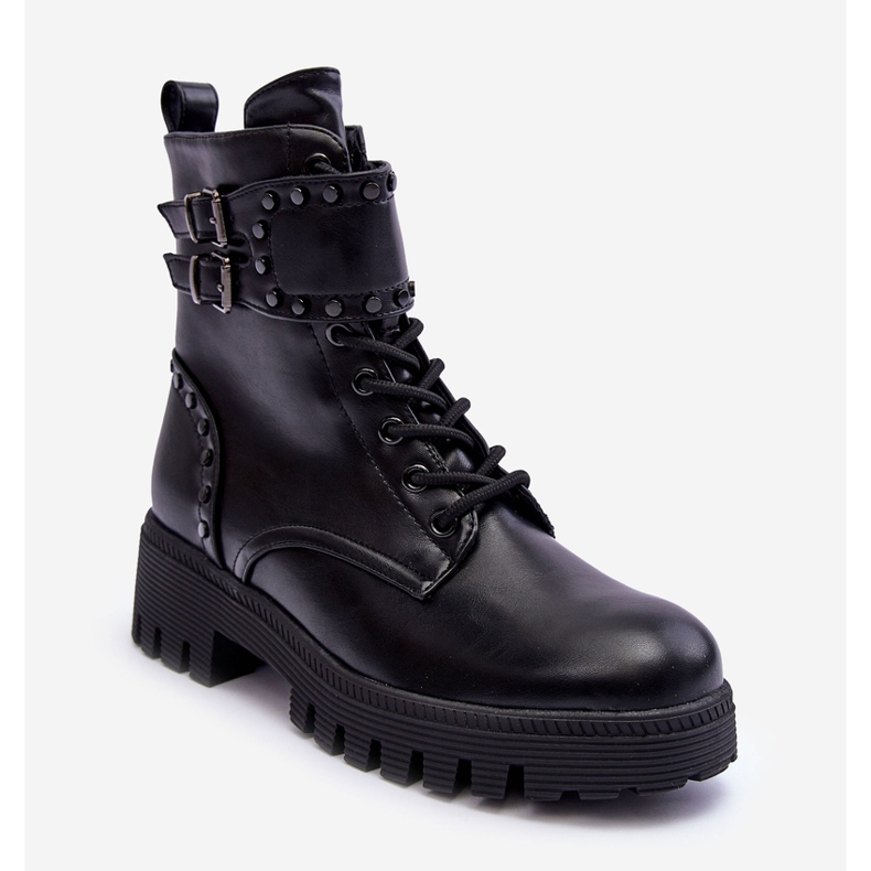 FD1 Bottes de travail ornées noires Carshen 2