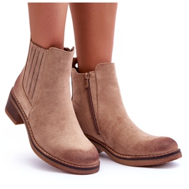 WS1 Bottes Classiques en Daim pour Femme Beige Metanassa 8