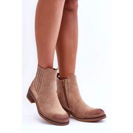 WS1 Bottes Classiques en Daim pour Femme Beige Metanassa 2