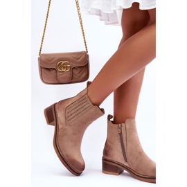 WS1 Bottes Classiques en Daim pour Femme Beige Metanassa 3