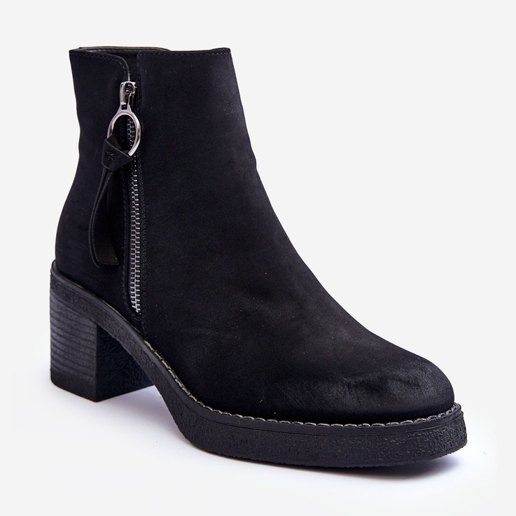 WS1 Bottes Classiques en Daim pour Femme Noir Limoso 1