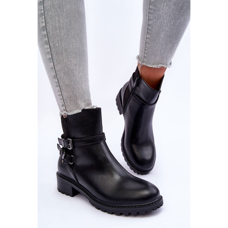 Bottes pour femmes à rayures Black Minks noir 1