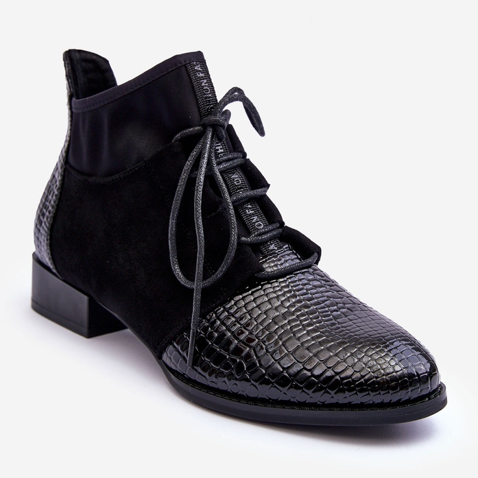 Bottines à Talons Plats Femme Noir S.Barski 259-1 le noir 1