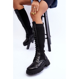 PS1 Bottines Chaussettes Plates Noir Itona le noir 5