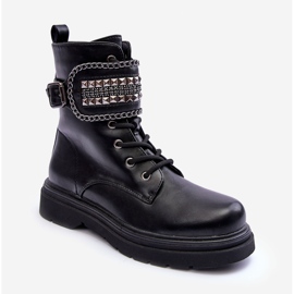 Bottes de travail en cuir cloutées noires Kongei le noir 1