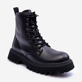 Vinceza Bottes de travail en cuir pour femmes Black Poonah noir 1