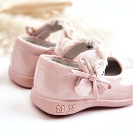 Ballerines Velcro pour enfants avec dentelle, rose 5