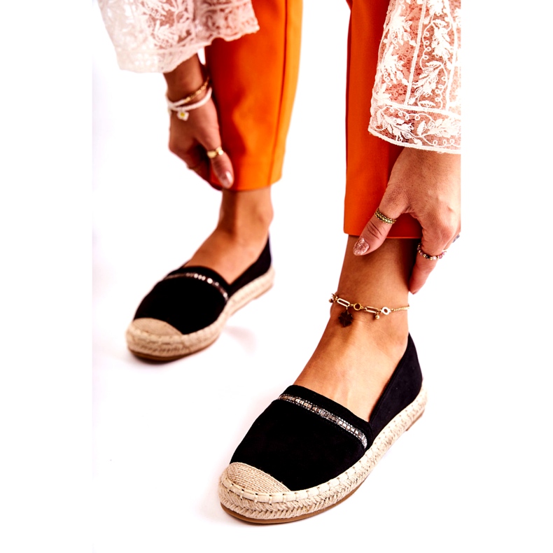 S.Barski Espadrilles à enfiler noires classiques pour femmes Cersei le noir 7