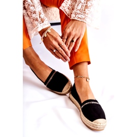 S.Barski Espadrilles à enfiler noires classiques pour femmes Cersei 2