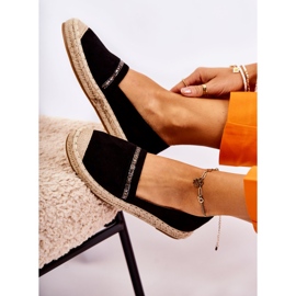 S.Barski Espadrilles à enfiler noires classiques pour femmes Cersei 5