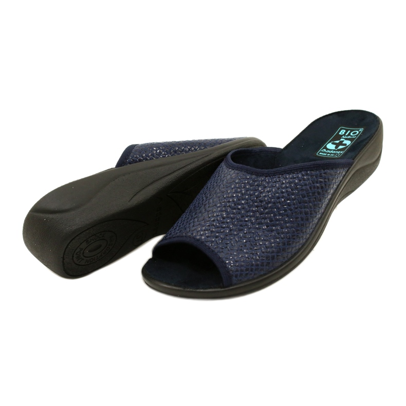 Chaussons Femme Chevrons Adanex 26039 Bleu Marine 4