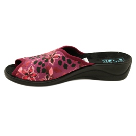 Chaussons Velours Femme Adanex 28344 Bordeaux avec Fleurs noir 2