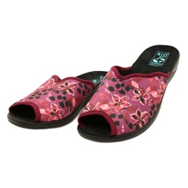 Chaussons Velours Femme Adanex 28344 Bordeaux avec Fleurs noir 3