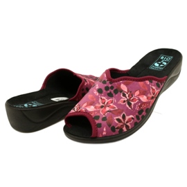 Chaussons Velours Femme Adanex 28344 Bordeaux avec Fleurs noir 4