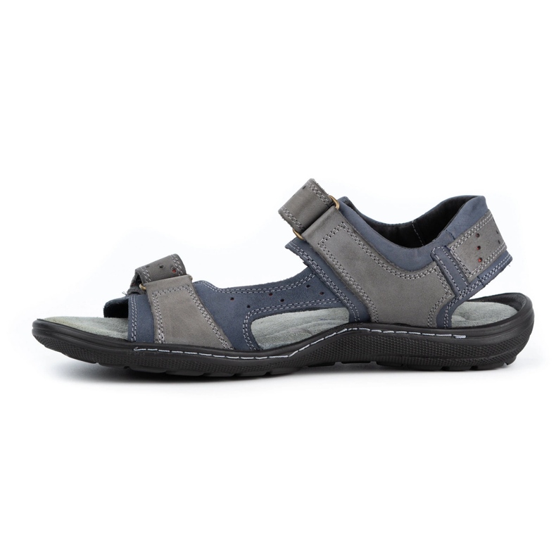 Olivier Sandales en cuir pour hommes 295K bleu marine avec gris 1 Olivier Sandales en cuir pour hommes 295K bleu marine avec gris 1