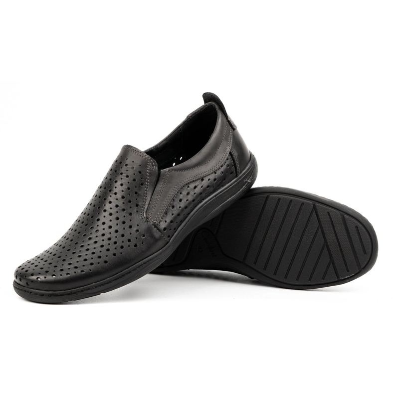 Olivier Mocassins homme ajourés pour l'été 662 noir le noir 1