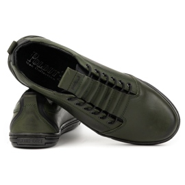 Polbut Chaussures décontractées en cuir pour hommes 2121/2 kaki vert 2