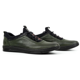 Polbut Chaussures décontractées en cuir pour hommes K24 vert 3