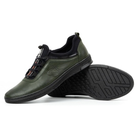 Polbut Chaussures décontractées en cuir pour hommes K24 vert 4