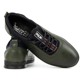 Polbut Chaussures décontractées en cuir pour hommes K24 vert 5