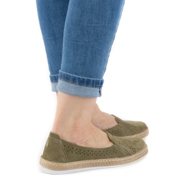 WASAK Chaussures femme espadrilles en cuir 0646W vert 1