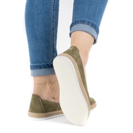 WASAK Chaussures femme espadrilles en cuir 0646W vert 2