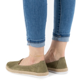 WASAK Chaussures femme espadrilles en cuir 0646W vert 3