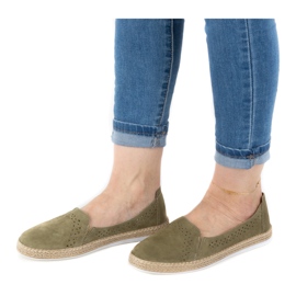 WASAK Chaussures femme espadrilles en cuir 0646W vert 4